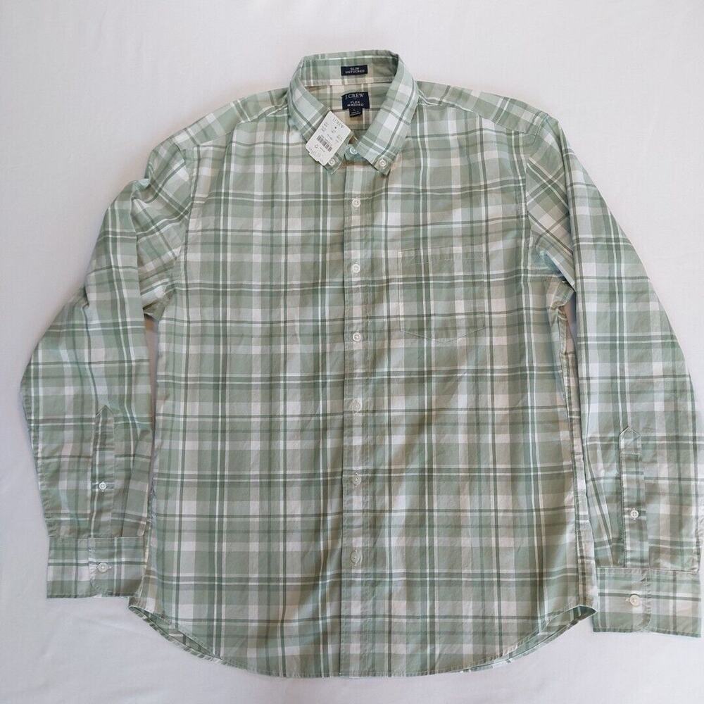 J.Crew Factory Men's Plaid flex casual shirt BE213 size L NWT